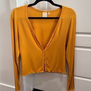 Mustard Yellow Button-Up Women's Top